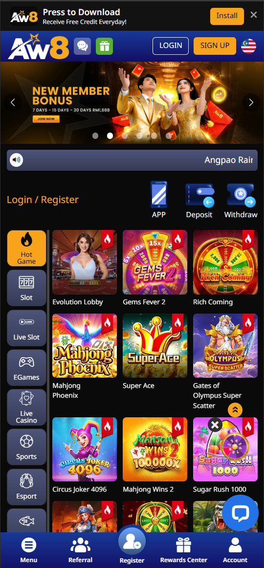 download AW8 casino app